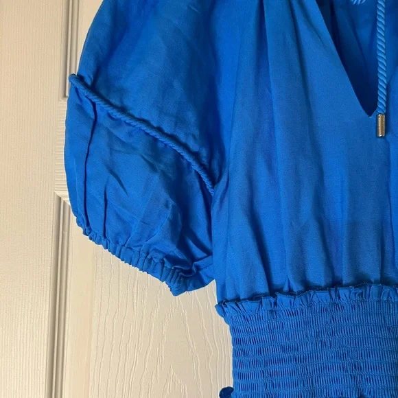 Karl Lagerfeld NWT Women’s tie- neck smock waist dress size 2 - Picture 11 of 15